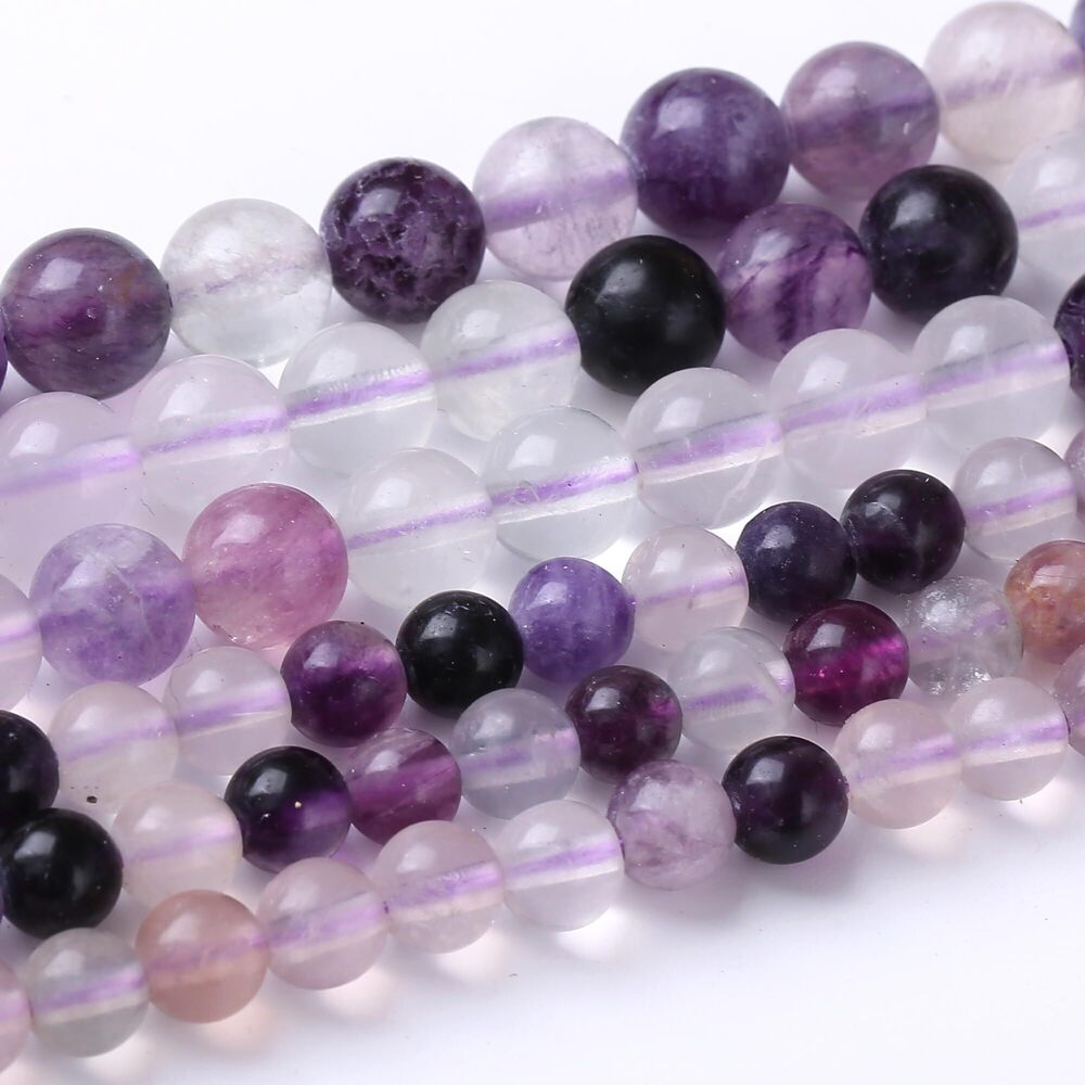 7865 12MM Purple Fluorite Round Loose Beads Natural Gem Beads Crystal